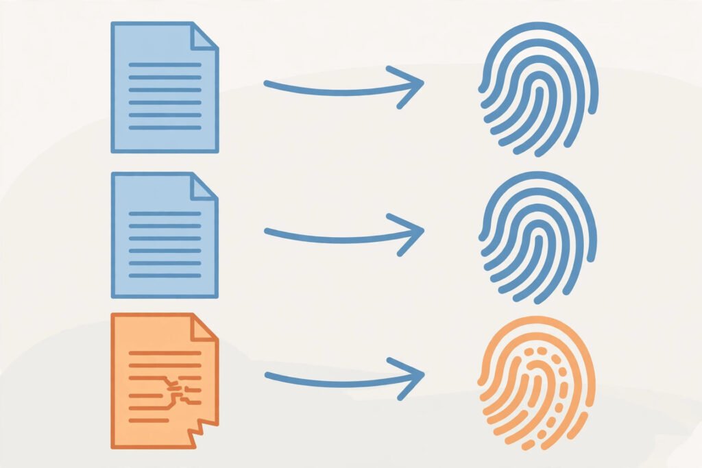 How a checksum fingerprint works