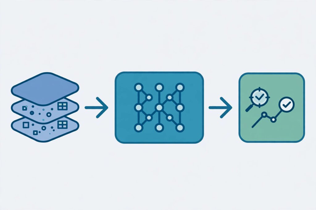 Diagram showing training data flowing into a machine learning model