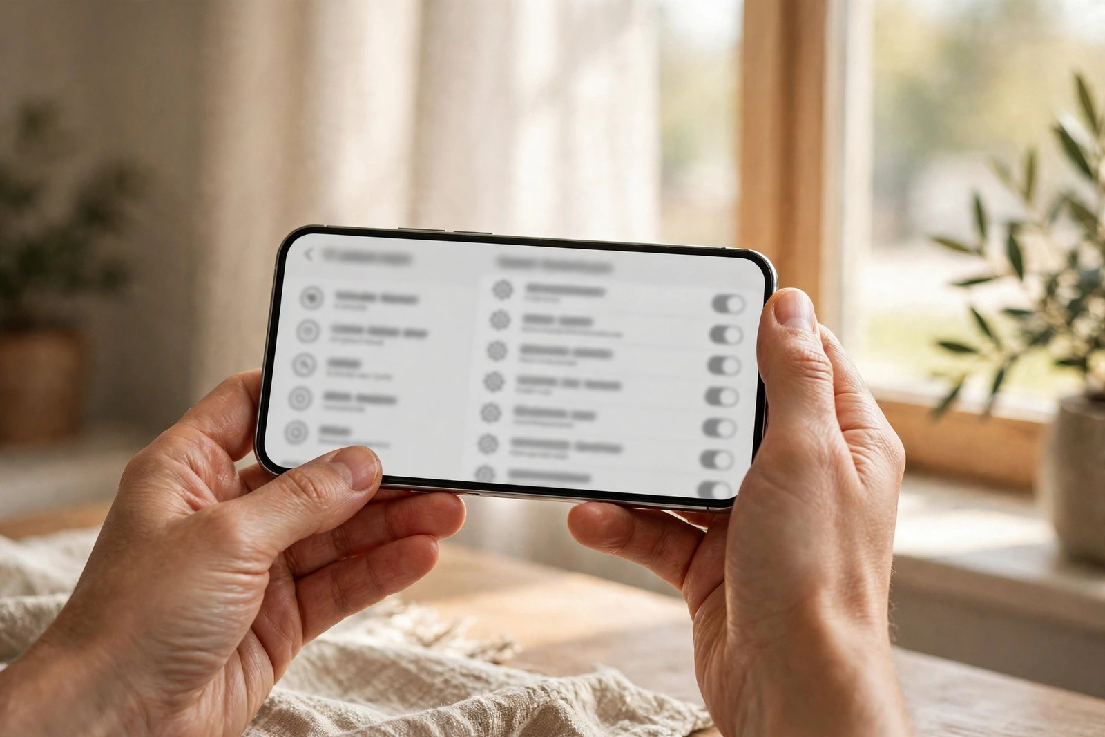 Person checking whether their phone supports 5G in the settings menu